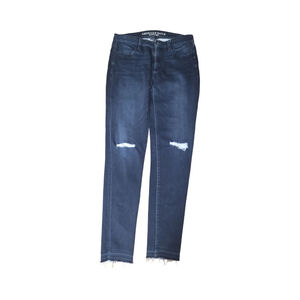 Women's American Eagle Outfitters Blue Distressed Skinny Jeans Size 2 #717
